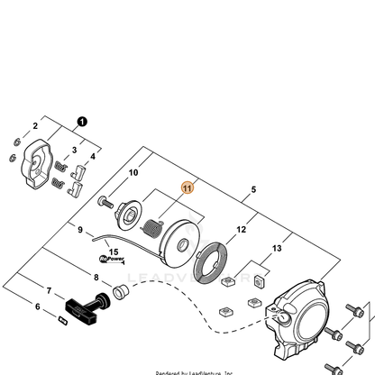 ECHO part P050009900 — IPL diagram snippet (6x zoom, amber highlight)