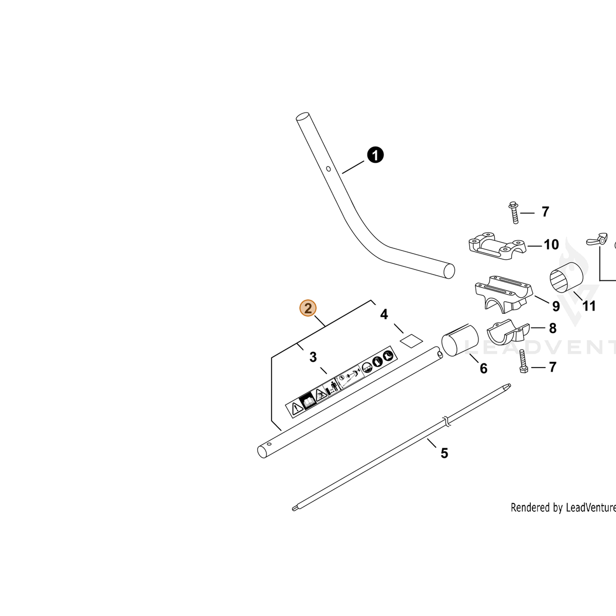 ECHO part P050010430 — IPL diagram snippet (6x zoom, amber highlight)