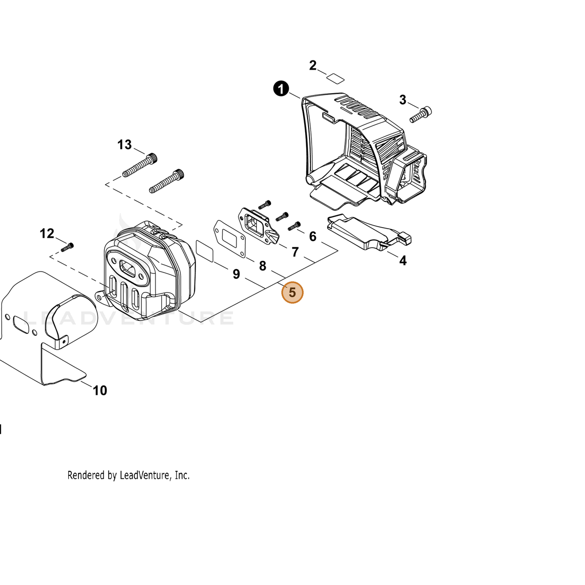 ECHO part P100000070 — IPL diagram snippet (6x zoom, amber highlight)