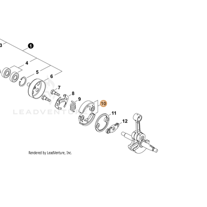 ECHO part P100000080 — IPL diagram snippet (6x zoom, amber highlight)