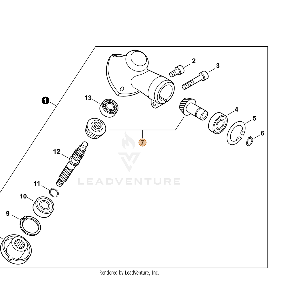 ECHO part P100000480 — IPL diagram snippet (6x zoom, amber highlight)