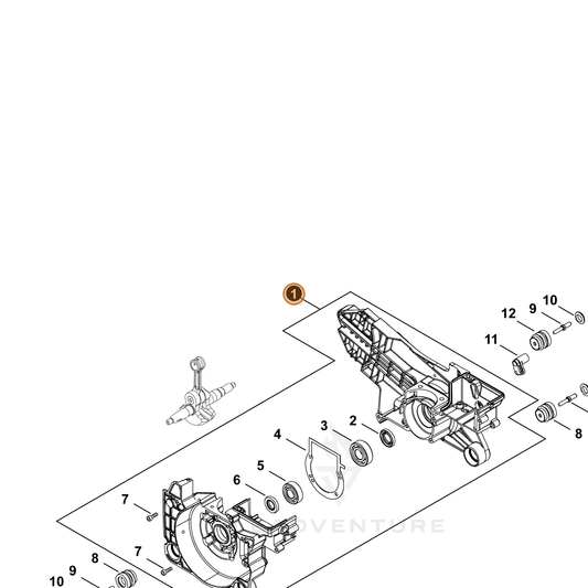 Echo part P100001171 — IPL diagram snippet (6x zoom, amber highlight)