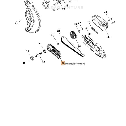Echo part P100001210 — IPL diagram snippet (6x zoom, amber highlight)