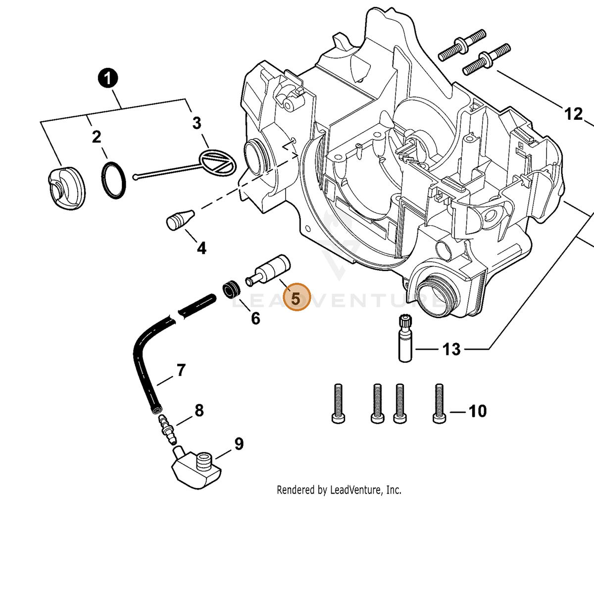 ECHO part P100001900 — IPL diagram snippet (6x zoom, amber highlight)