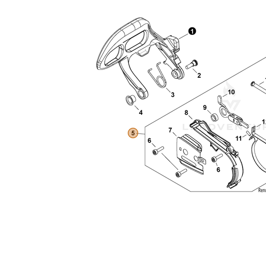 Echo part P100002171 — IPL diagram snippet (6x zoom, amber highlight)