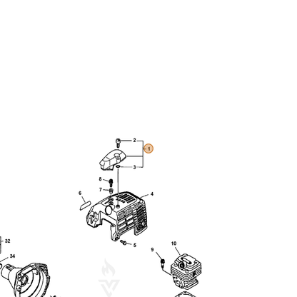 Echo part P100002320 — IPL diagram snippet (6x zoom, amber highlight)