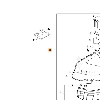 ECHO part P100002381 — IPL diagram snippet (6x zoom, amber highlight)