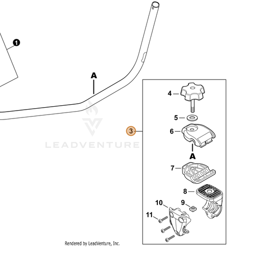 Echo part P100002570 — IPL diagram snippet (6x zoom, amber highlight)