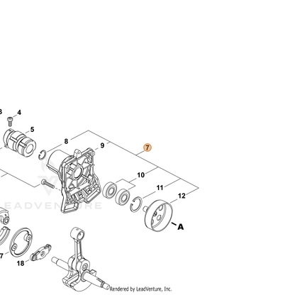 ECHO part P100002610 — IPL diagram snippet (6x zoom, amber highlight)