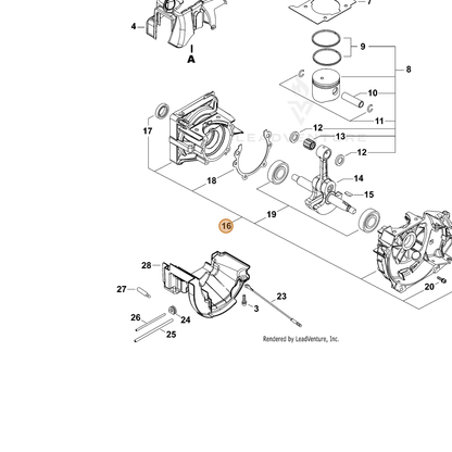 ECHO part P100002630 — IPL diagram snippet (6x zoom, amber highlight)