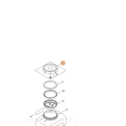 ECHO part P100003000 — IPL diagram snippet (6x zoom, amber highlight)