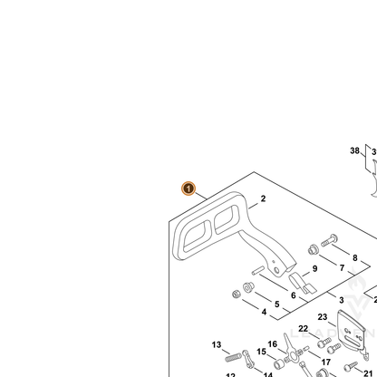 ECHO part P100003100 — IPL diagram snippet (6x zoom, amber highlight)