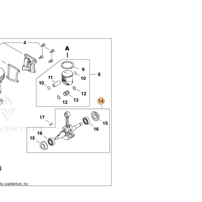 ECHO part P100004590 — IPL diagram snippet (6x zoom, amber highlight)