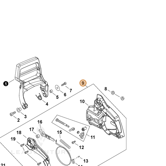 Echo part P100004693 — IPL diagram snippet (6x zoom, amber highlight)