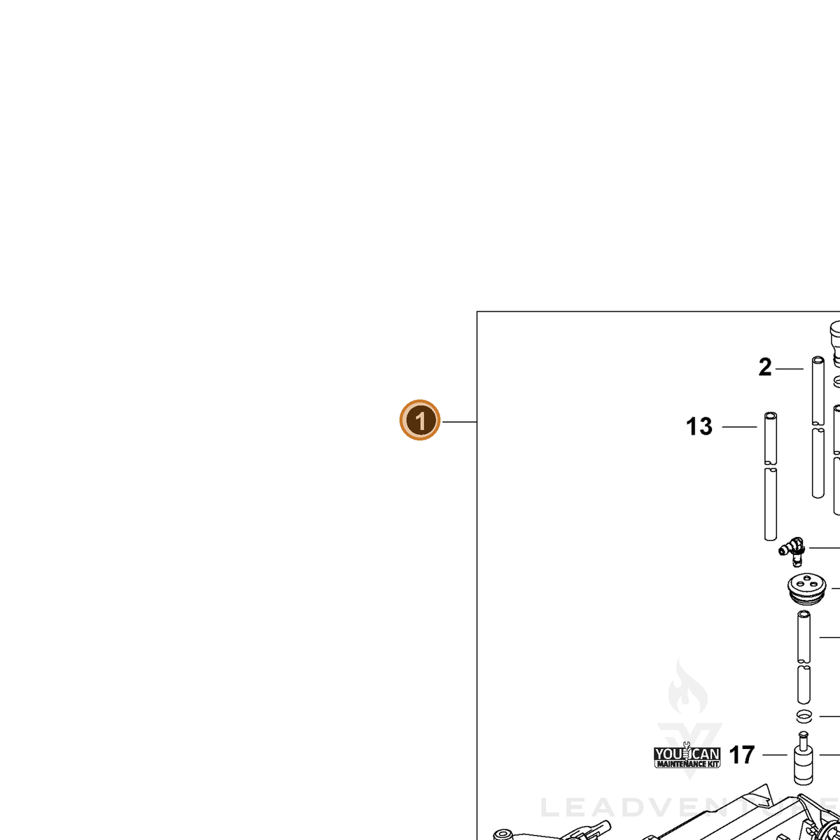 ECHO part P100004906 — IPL diagram snippet (6x zoom, amber highlight)