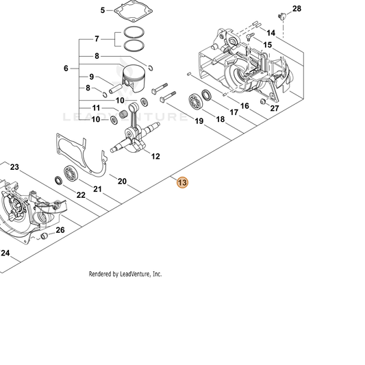 Echo part P100005031 — IPL diagram snippet (6x zoom, amber highlight)