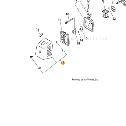 Echo part P100005190 — IPL diagram snippet (6x zoom, amber highlight)