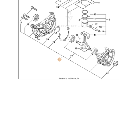 ECHO part P100005260 — IPL diagram snippet (6x zoom, amber highlight)