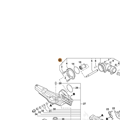 ECHO part P100005382 — IPL diagram snippet (6x zoom, amber highlight)