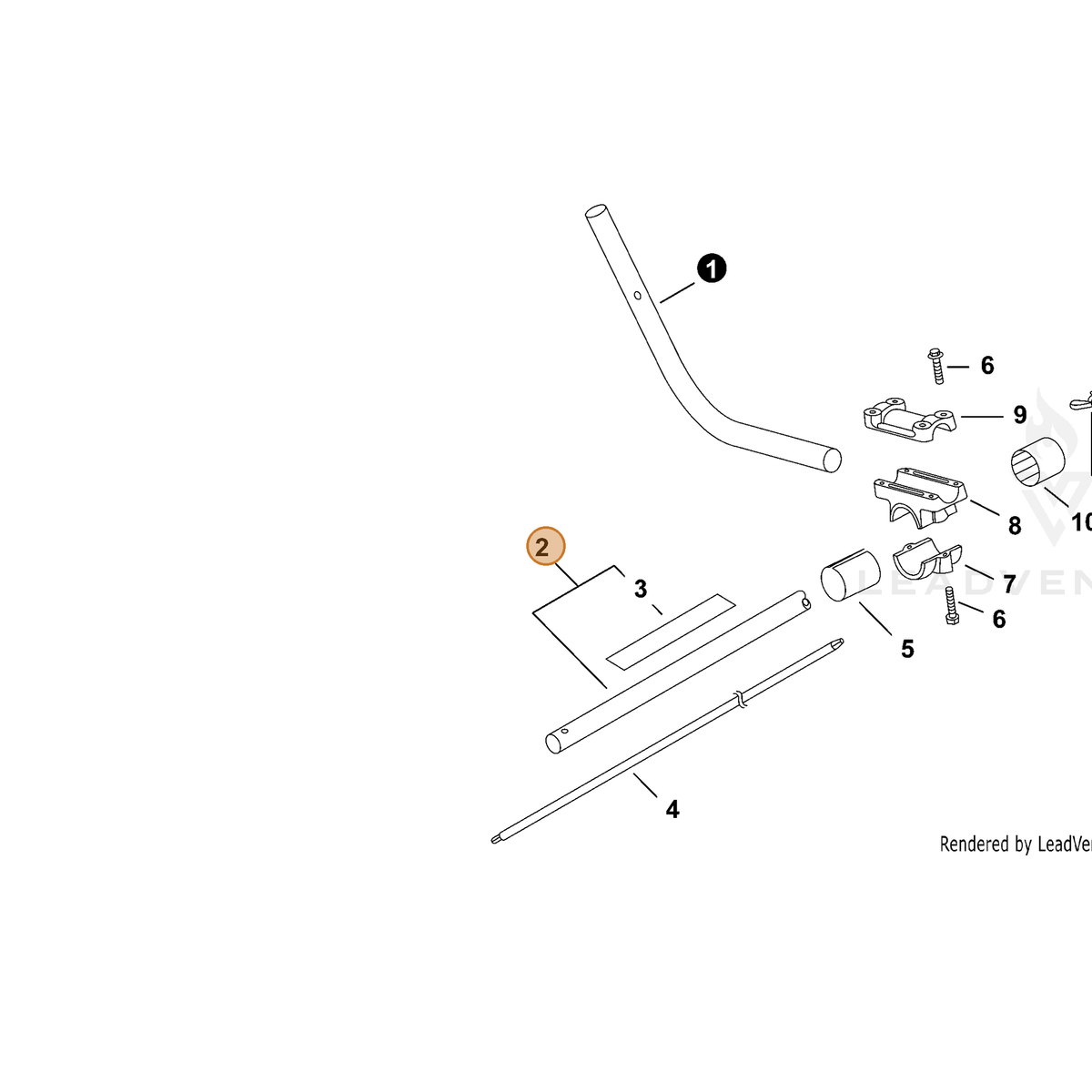 ECHO part P100005440 — IPL diagram snippet (6x zoom, amber highlight)