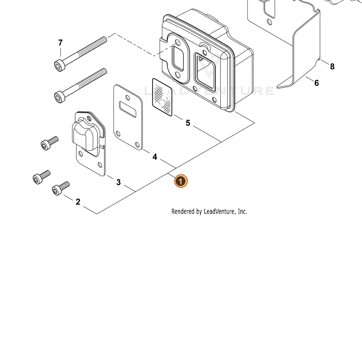 ECHO part P100006060 — IPL diagram snippet (6x zoom, amber highlight)