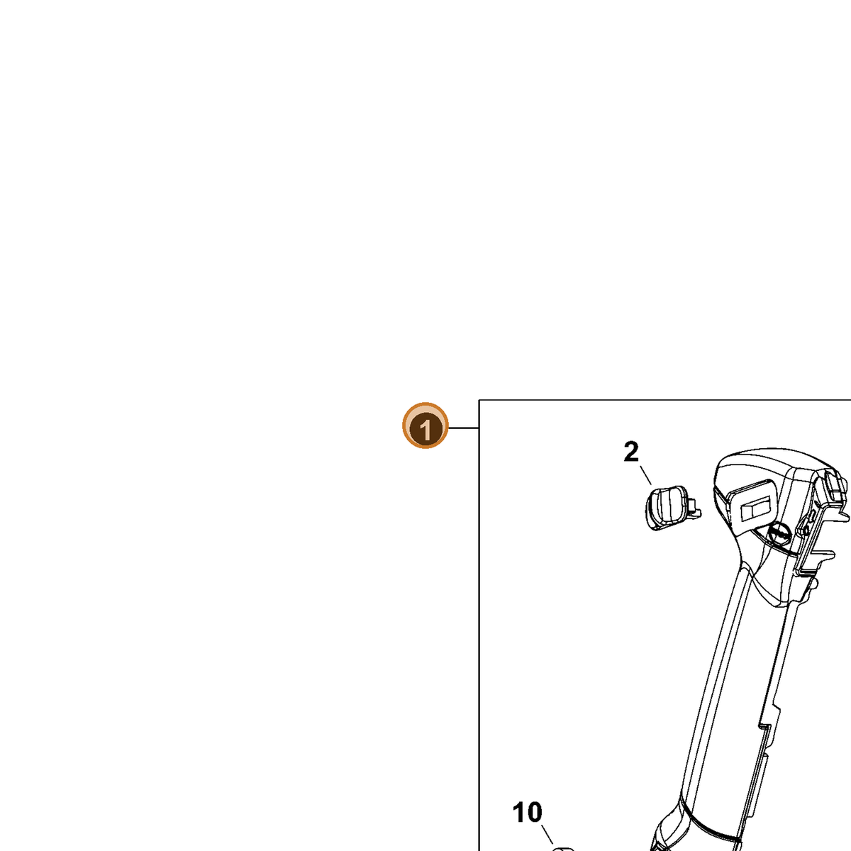 ECHO part P100006090 — IPL diagram snippet (6x zoom, amber highlight)