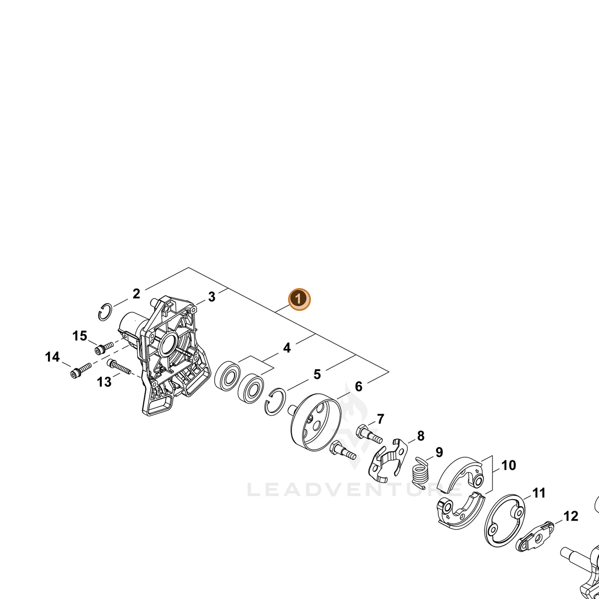 ECHO part P100006110 — IPL diagram snippet (6x zoom, amber highlight)