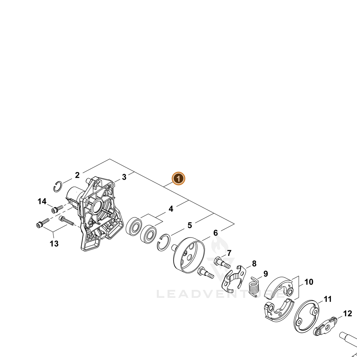 ECHO part P100006140 — IPL diagram snippet (6x zoom, amber highlight)