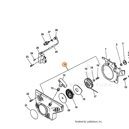 ECHO part P100006330 — IPL diagram snippet (6x zoom, amber highlight)
