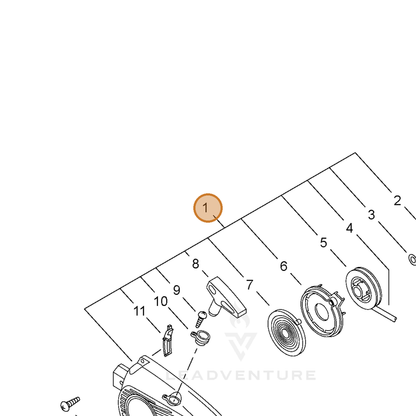 ECHO part P100006380 — IPL diagram snippet (6x zoom, amber highlight)