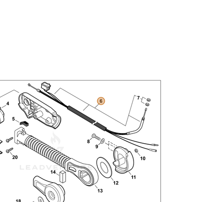 ECHO part P100006390 — IPL diagram snippet (6x zoom, amber highlight)