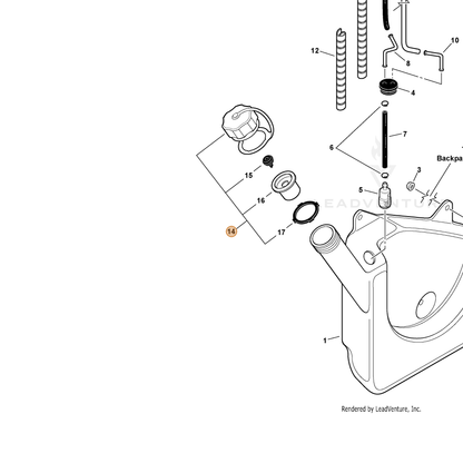 ECHO part P100006490 — IPL diagram snippet (6x zoom, amber highlight)