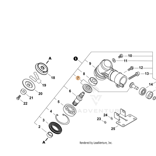 Echo part P100006860 — IPL diagram snippet (6x zoom, amber highlight)