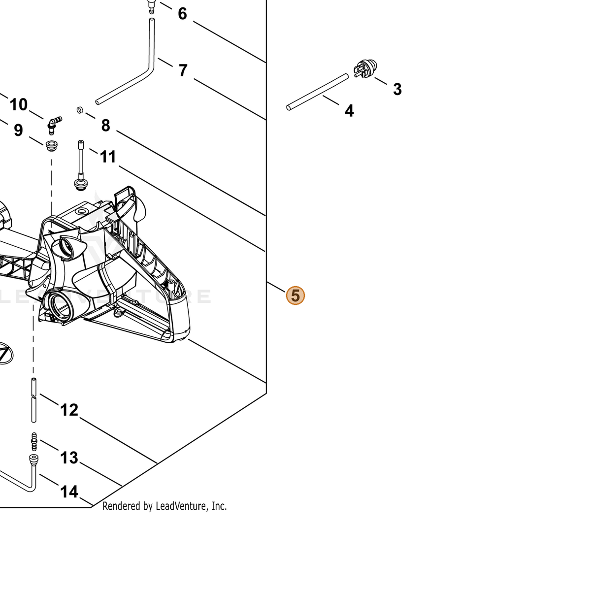 Echo part P100006912 — IPL diagram snippet (6x zoom, amber highlight)