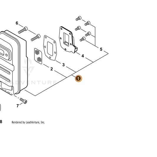 Echo part P100007180 — IPL diagram snippet (6x zoom, amber highlight)