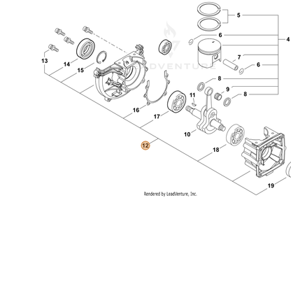 ECHO part P100007970 — IPL diagram snippet (6x zoom, amber highlight)