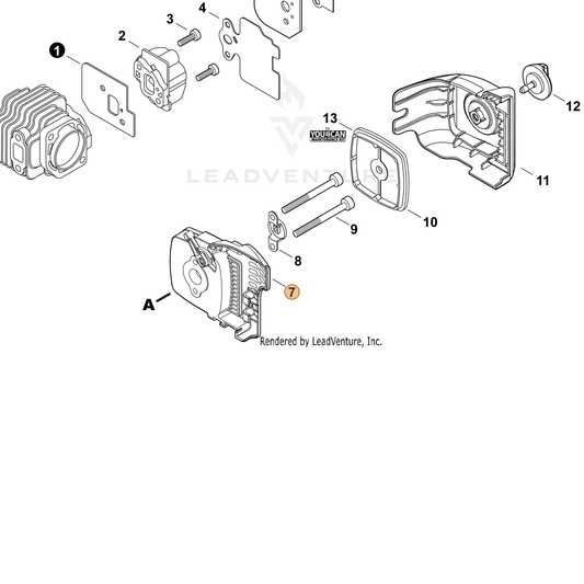 Echo part P100008830 — IPL diagram snippet (6x zoom, amber highlight)
