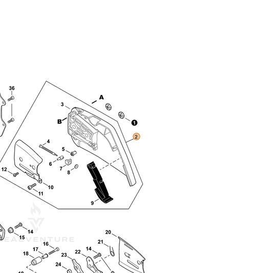 Echo part P100008900 — IPL diagram snippet (6x zoom, amber highlight)