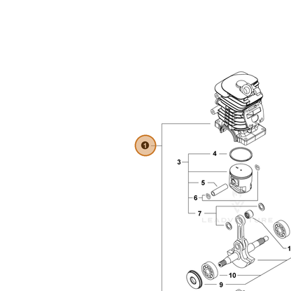ECHO part P100009150 — IPL diagram snippet (6x zoom, amber highlight)
