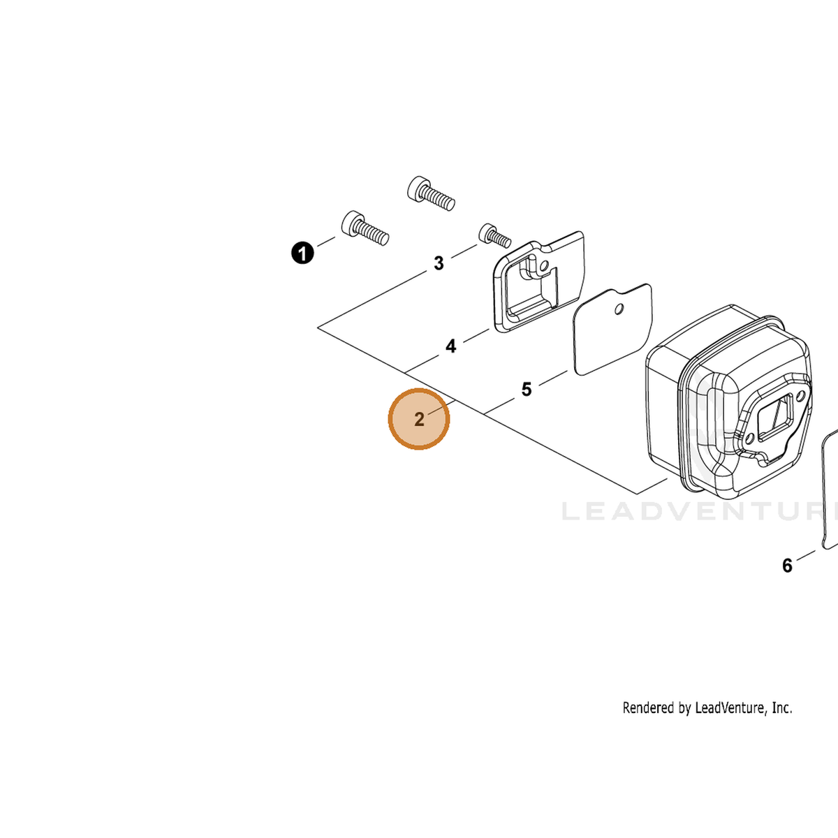 ECHO part P100009161 — IPL diagram snippet (6x zoom, amber highlight)