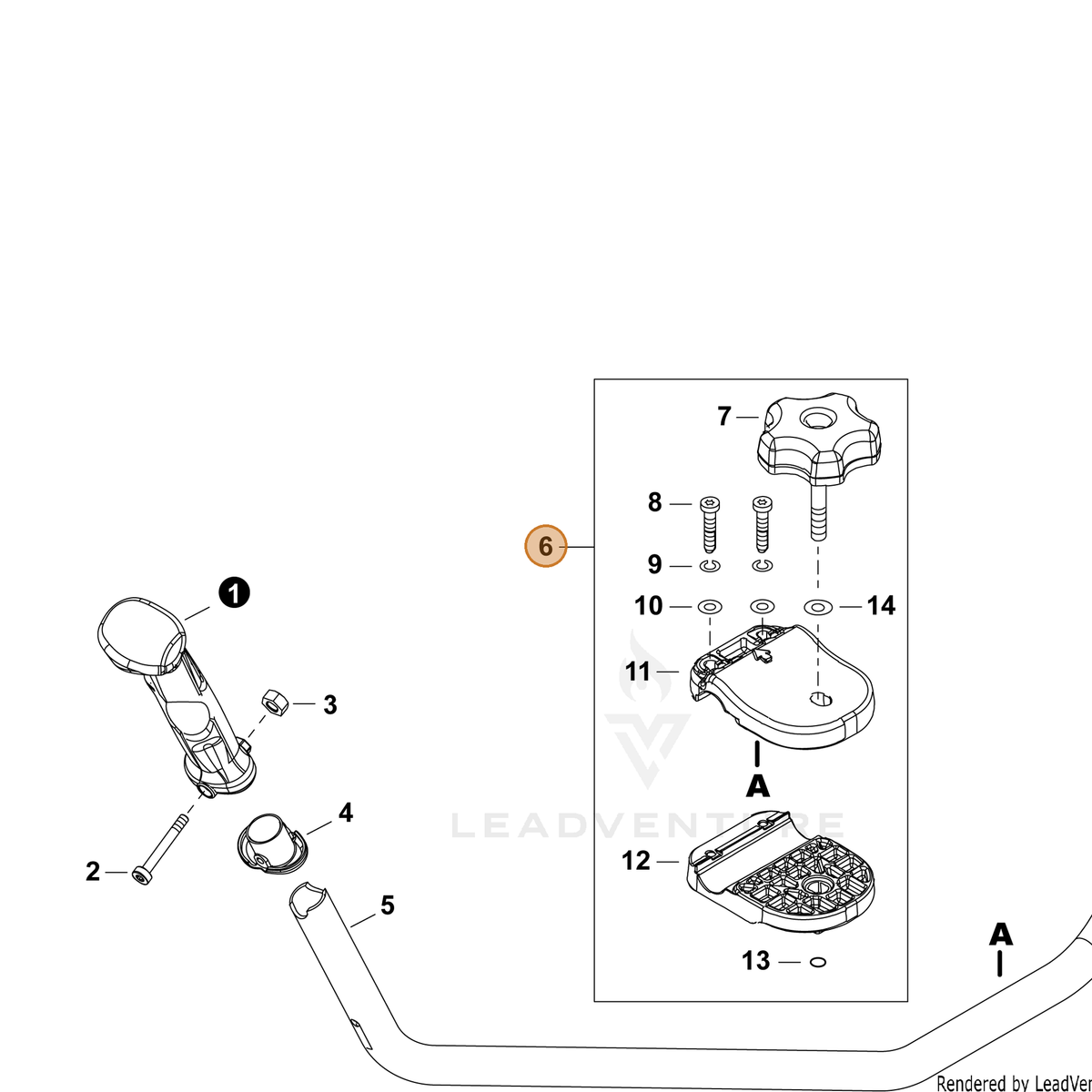 ECHO part P100009310 — IPL diagram snippet (6x zoom, amber highlight)