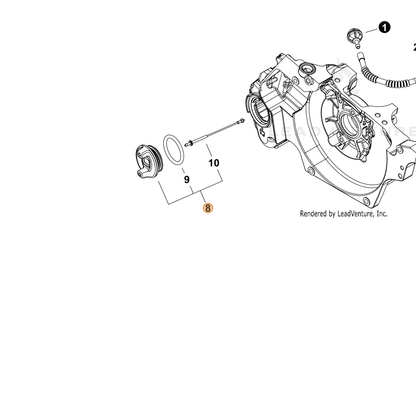 ECHO part P100009430 — IPL diagram snippet (6x zoom, amber highlight)