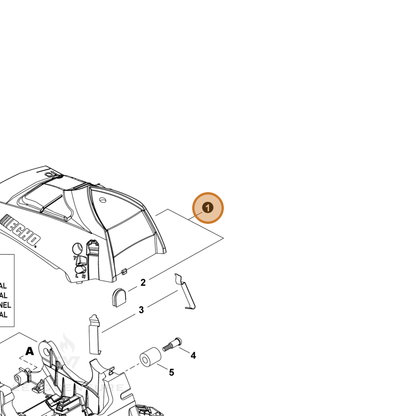ECHO part P100009570 — IPL diagram snippet (6x zoom, amber highlight)