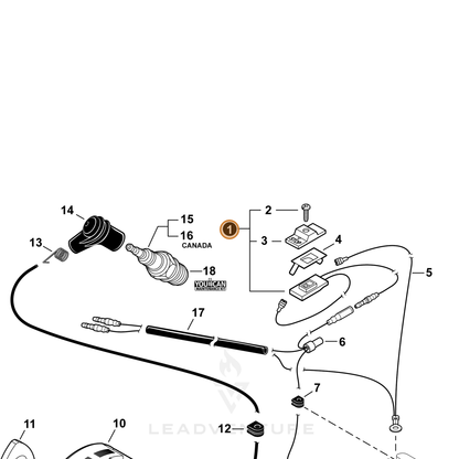 ECHO part P100009640 — IPL diagram snippet (6x zoom, amber highlight)