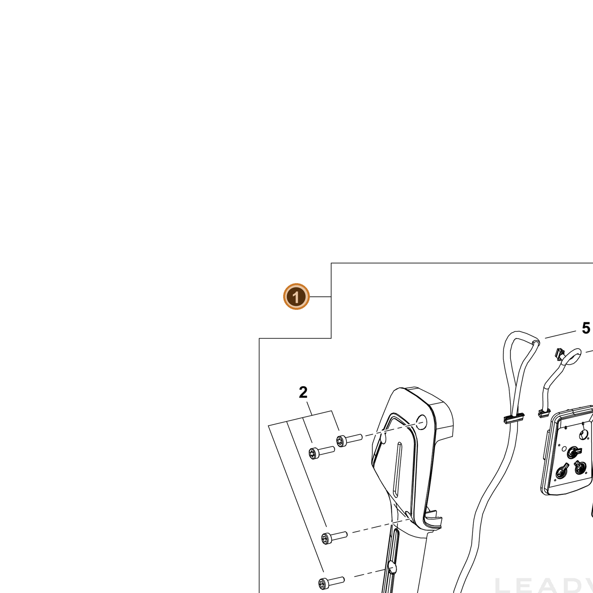 ECHO part P100010880 — IPL diagram snippet (6x zoom, amber highlight)