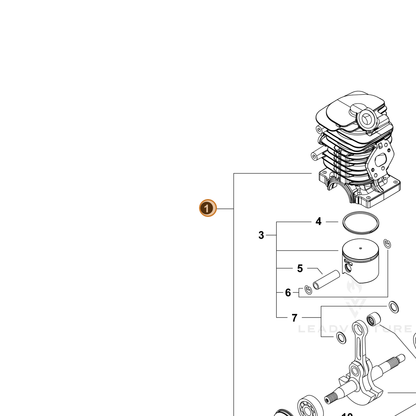 ECHO part P100011340 — IPL diagram snippet (6x zoom, amber highlight)
