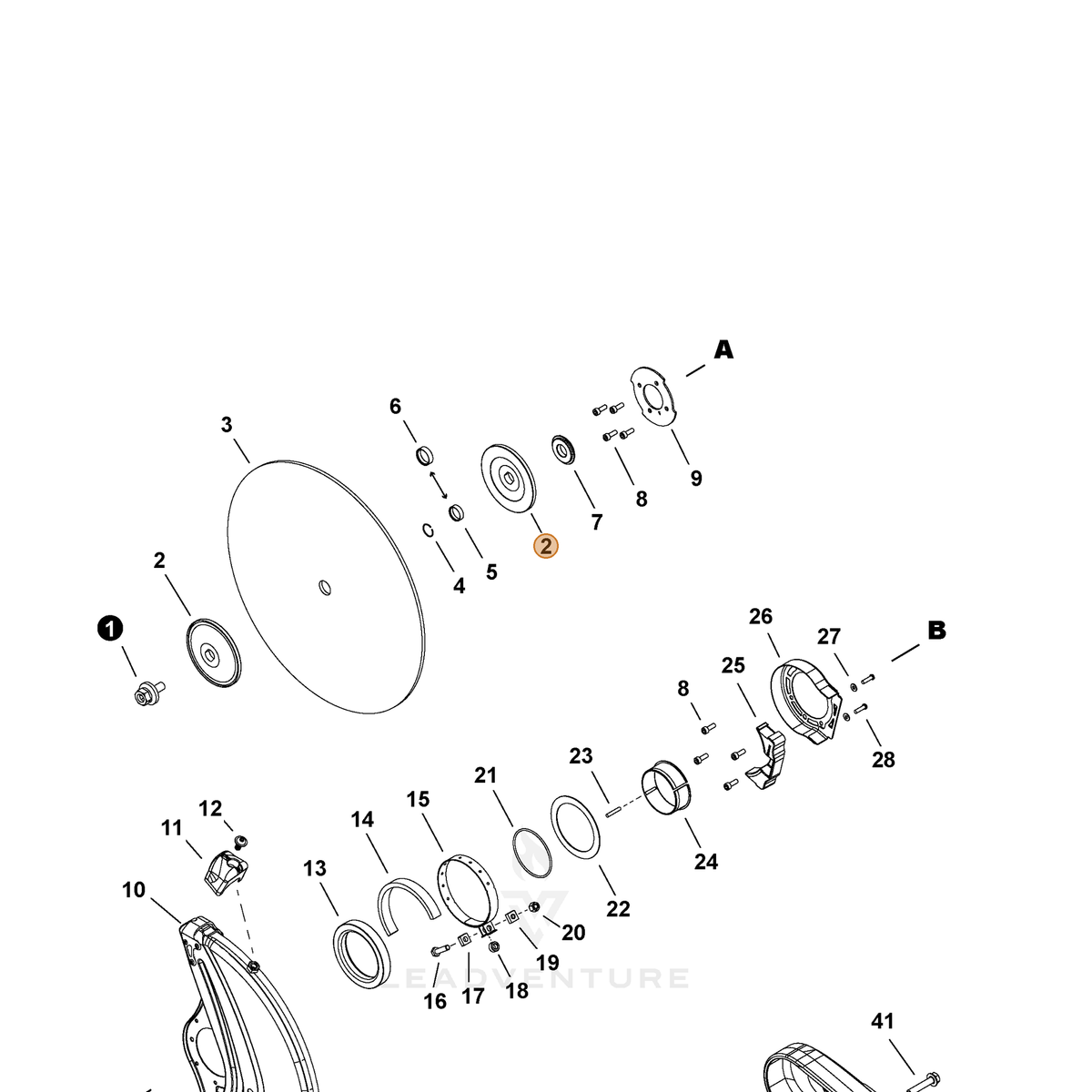 ECHO part P100011660 — IPL diagram snippet (6x zoom, amber highlight)