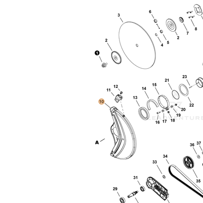ECHO part P100011670 — IPL diagram snippet (6x zoom, amber highlight)