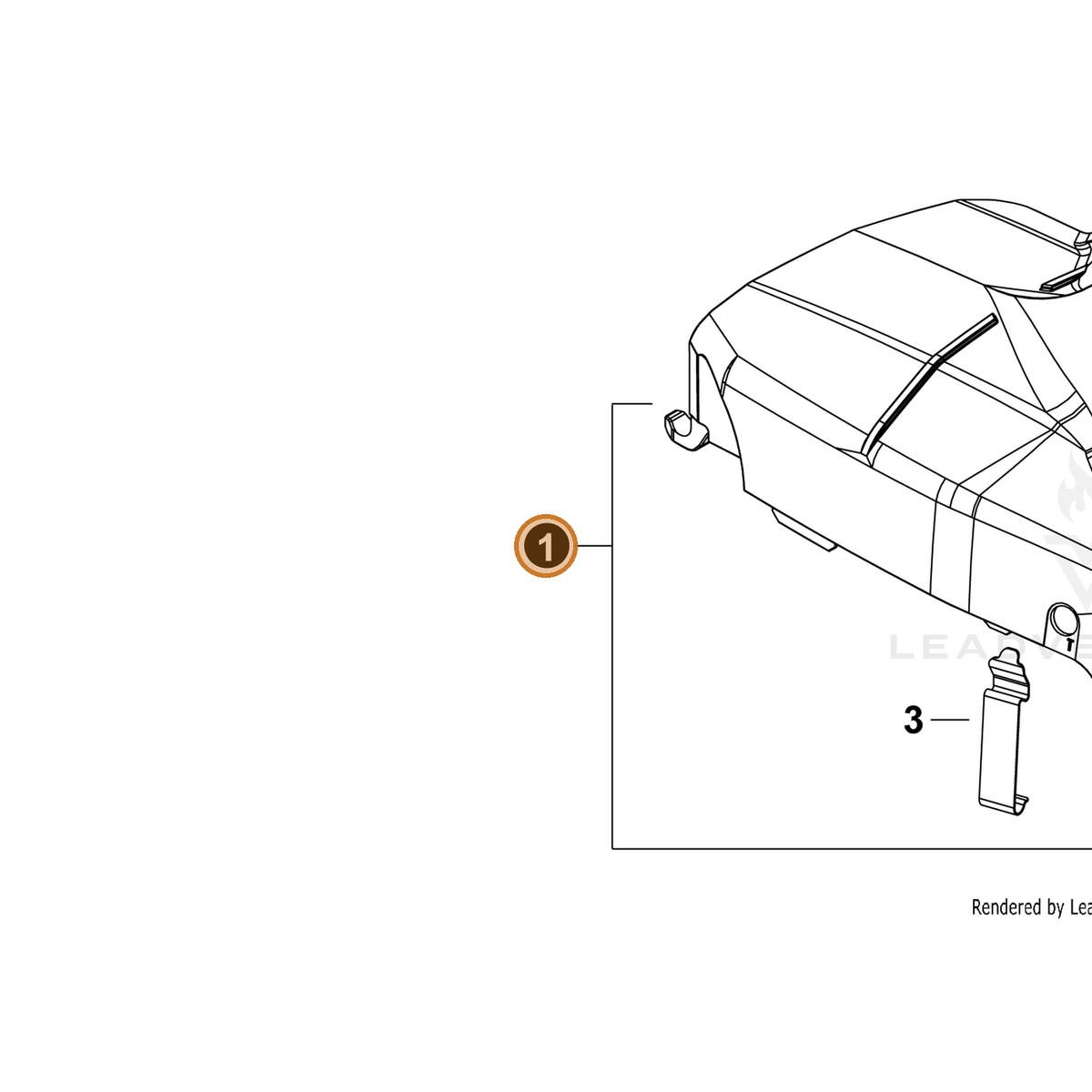 ECHO part P100012220 — IPL diagram snippet (6x zoom, amber highlight)