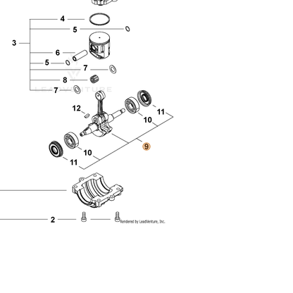 ECHO part P100012510 — IPL diagram snippet (6x zoom, amber highlight)